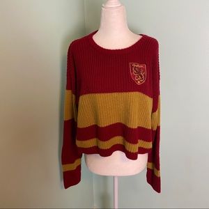 Harry Potter Gryffindor Chunky Knit Crop Sweater